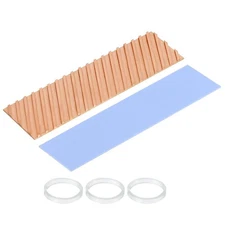 Copper Heatsink 70x20x1.5mm W Thermal Pad Rubber Ring for M.2 SSD Module 1 Set