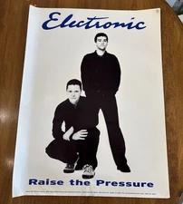 Rare Electronic Raise The Pressure 1996 Promo Poster Bernard Sumner Johnny Marr