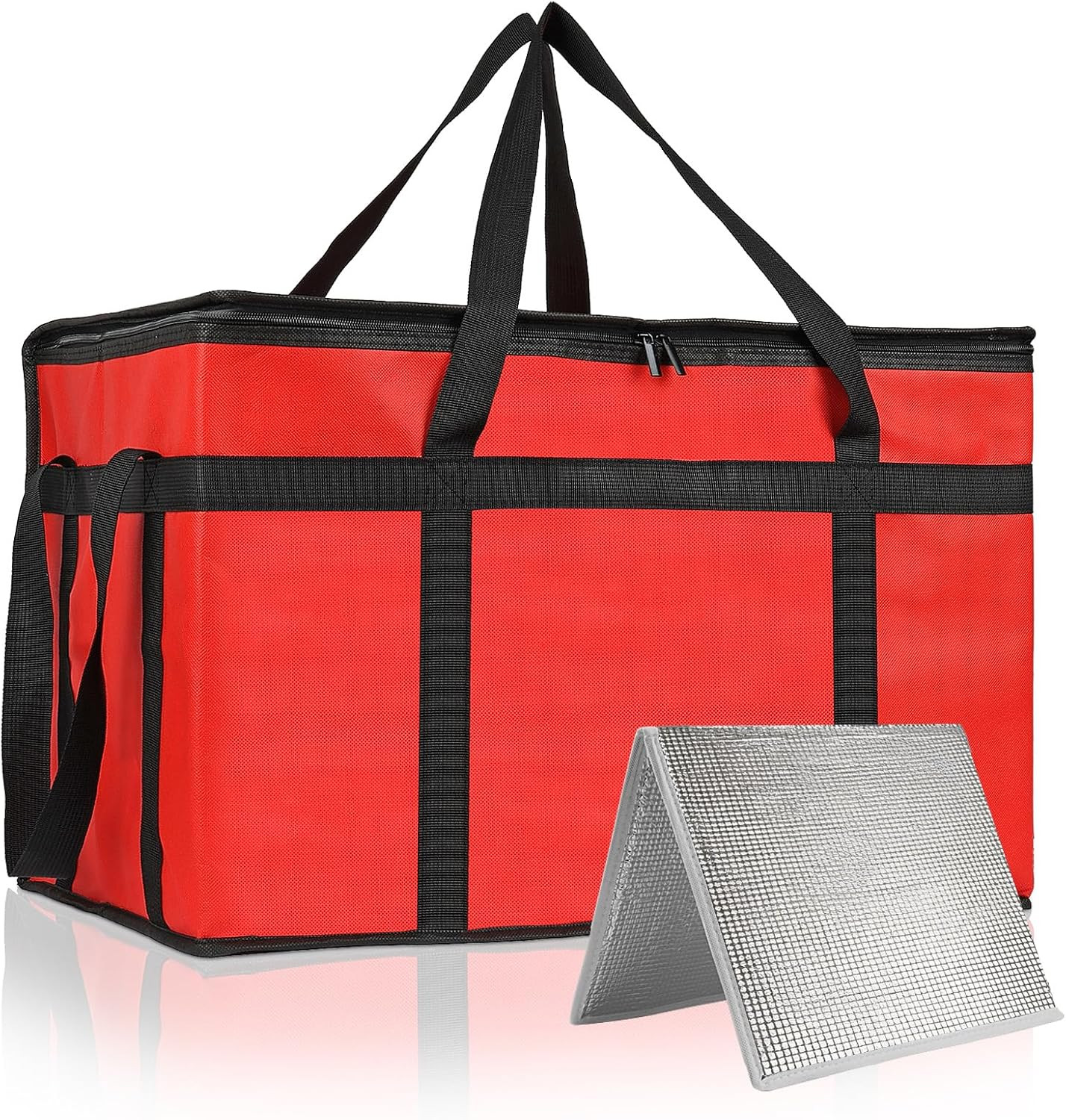 Insulated Bags for Food Delivery with Hard Bottom, XXXL Pizza Cooler Bags