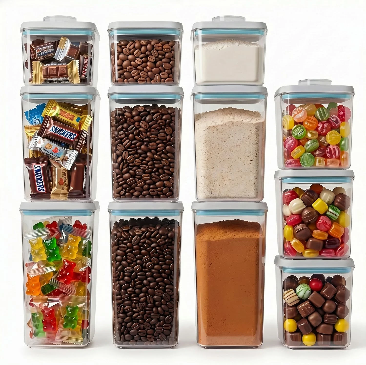 12 Pcs Airtight Food Storage Containers for Kitchen Pantry Organization