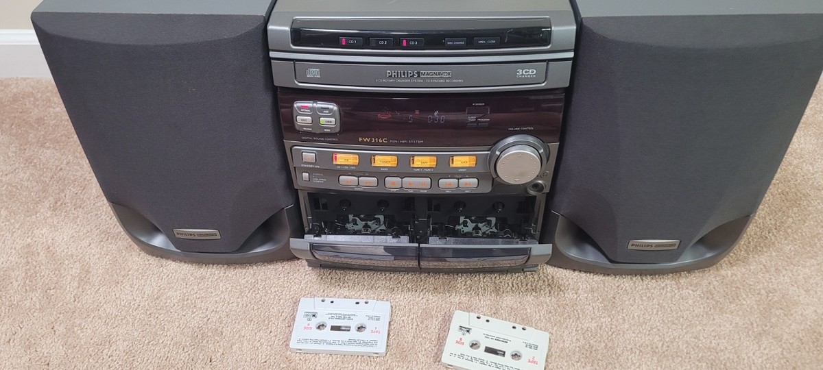 Philips FW316C CD Mini Stereo System CD changer w/speakers. Tested