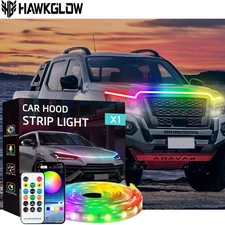 Car Led Lights Exterior RGB Hood Light 12V DRL Daytime for Cars Truck HAWKGLOW