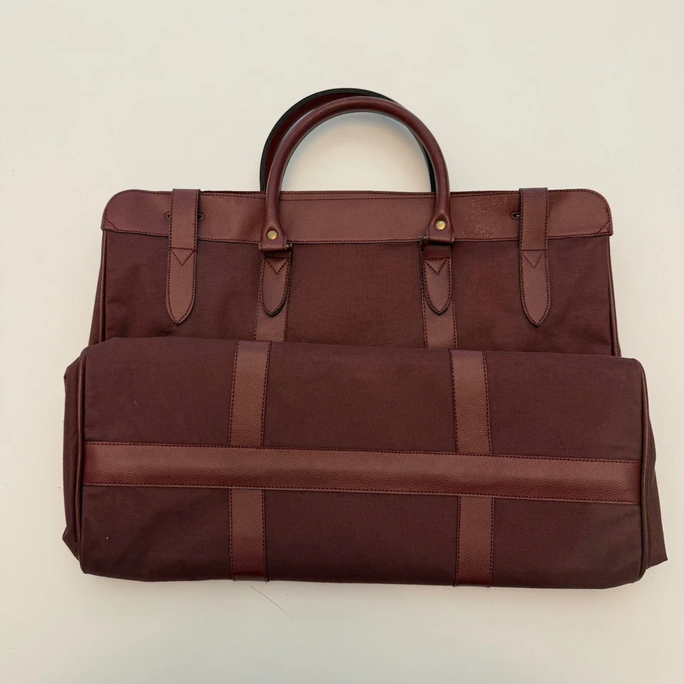 Bolso de Lona Polo Ralph Lauren Cuero Borde Lona Viaje Fin de Semana Llevar Foto 3 de 4