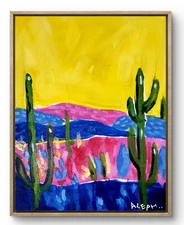 Original Art Pink Desert 14x11 Contemporary Expressionist Painting