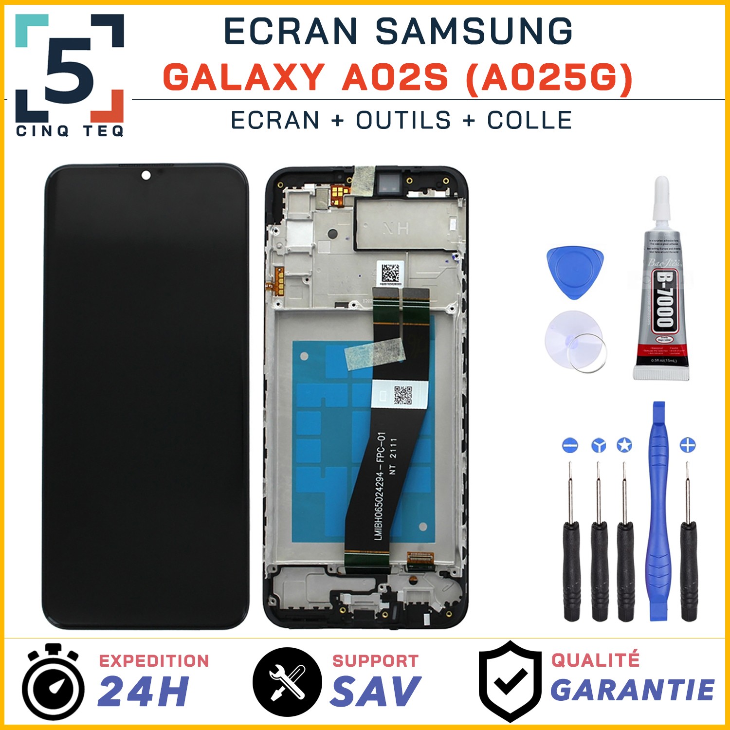 Écran Samsung A02S Cassé Solution de Remplacement Complète avec Outils
