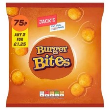 Jack's Burger Bites 60g [PM 75p 2 for £1.25 ], Case of 18