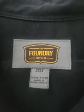 Men's 2XLT 100% Cotton The Foundry Black Button Down Shirt