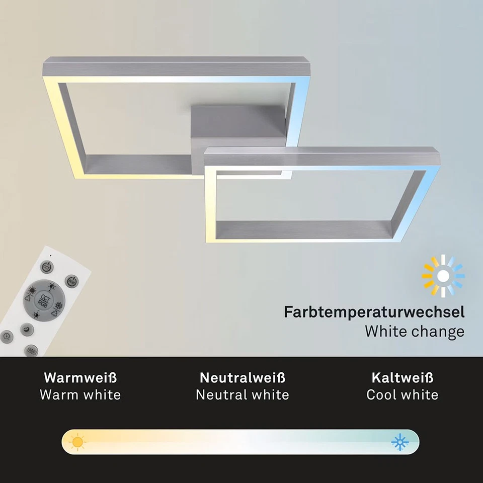 LED Plafoniera Alluminio 64x64cm 34W Cct 2700K-6500K RGB Backlight Telecomando - Immagine 2 di 4