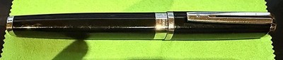 Waterman Exception Rollerball Pen Black Lacquer Platinum Trim