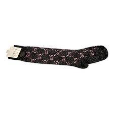 Gucci Calze Donna Incastro Monogram GG Ginocchio Lungo Lame Nero