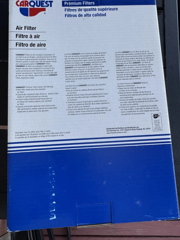 Filtro de aire Carquest 88318 para Hyundai Elantra 1996-2000, 97-01 Tiburon Foto 2 de 4