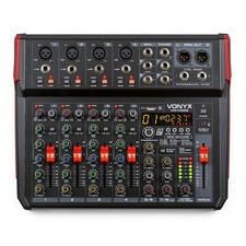 Vonyx VM-KG08 PA Mixer 8-Channel, USB Audio Interface, Bluetooth & DSP Effects