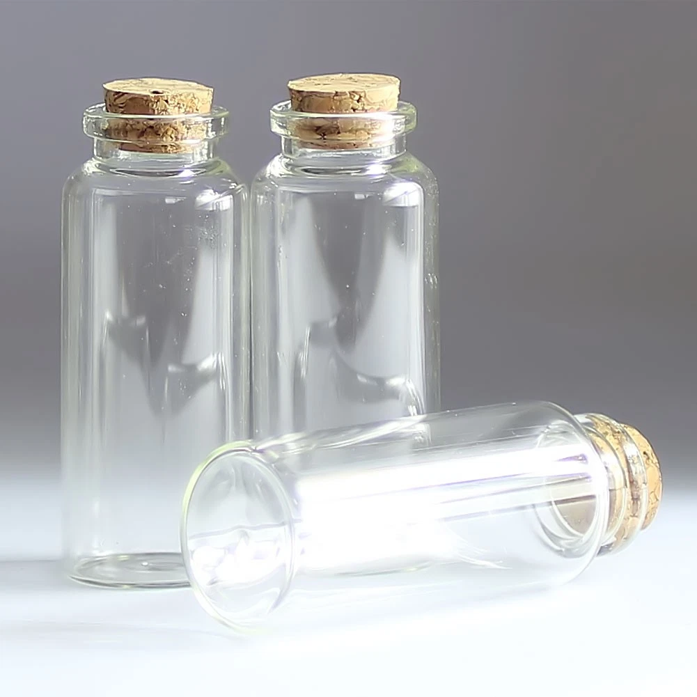 Glass bottles 45ml Vial Empty 32x80mm Cork bottle 10-50 pieces Bottle Small Jars