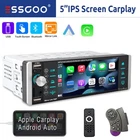 ESSGOO 5" Single DIN Car Stereo IOS Carplay Android Auto Bluetooth IPS Screen FM