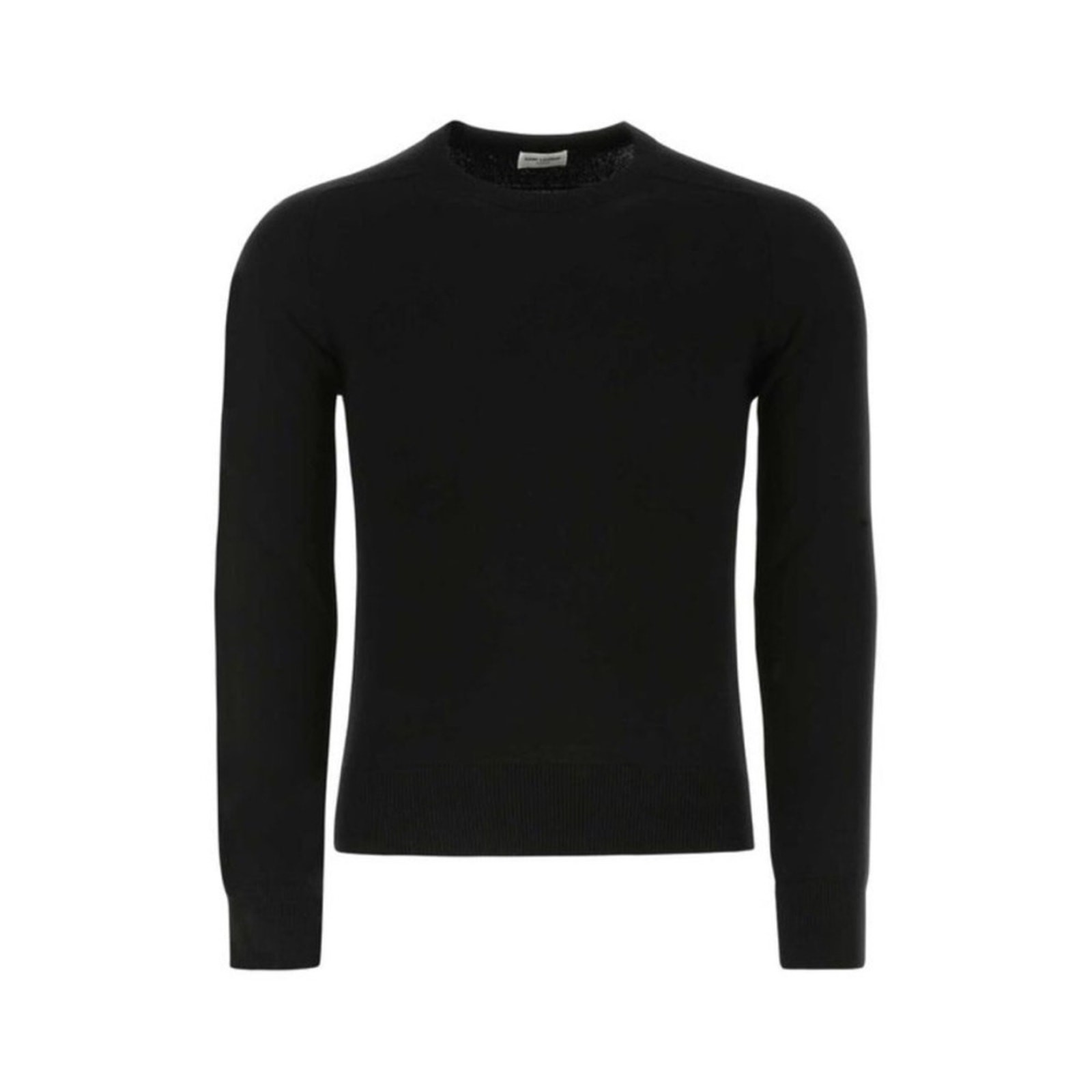 Maglione pullover SHRUNK Saint Laurent nero cashmere orlo a costine donna taglia XXS