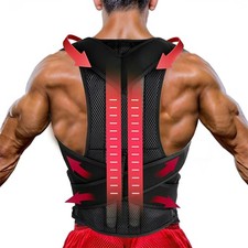 Black Posture Corrector Scoliosis Back Brace Spine Corset Belt Back Support