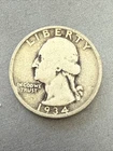 1934 D Washington Quarter 25c 90% Silver