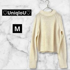 UniqloU M Sweater Off-White Knit Crew Neck Used Excellent Condition