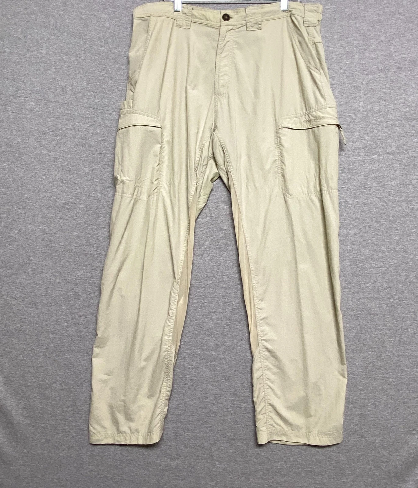 ExOfficio Pants Mens 38x32 Beige Nylon Cargo Travel Hiking Lightweight Outdoor