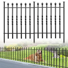 12 Panels Decorative Garden Fence, 24in H 24Ft L Heavy Duty Twist Outdoor D...