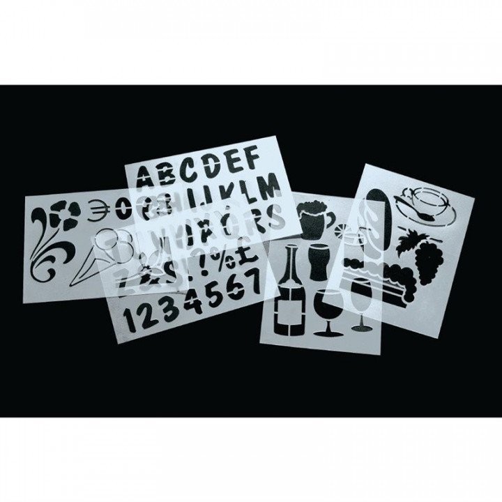Pochoir alphabet et chiffres réutilisables en plastique souple pour traçage net sans bavure