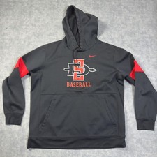 San Diego State Aztecs Hoodie Sweatshirt Mens XL Black NCAA Baseball Nike Fleece
