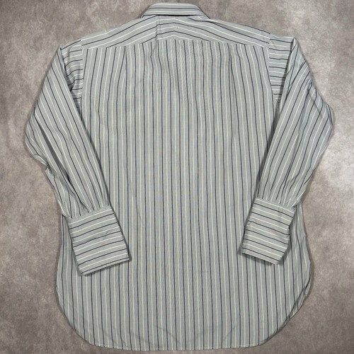 Chemise habillée homme Turnbull & Asser London 17-43 grise avec rayures noires manchette française - Photo 5/7
