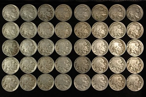 Roll of Forty (40) Buffalo Nickels. Full Date 1936 D. Lot #  9063-202-14