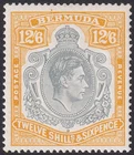 Bermuda 1943 KGVI 12sh6d Pl Bluish Grey + Yellow-Orange p14 Mint SG120c cat £130