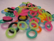 PAIR of Unique colored rubber O-rings NEW Various sizes