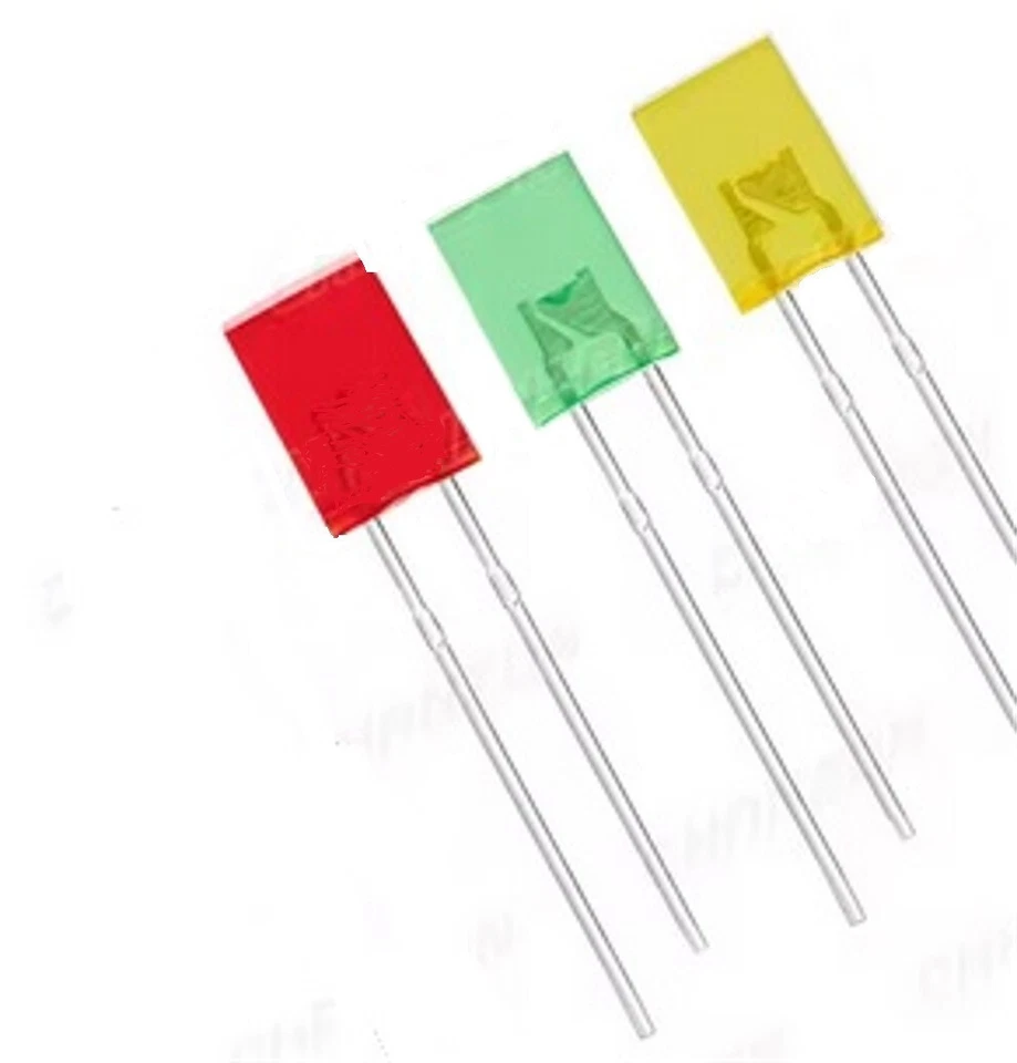 SATOR_STORY 10 x LED Rechteckig 2x5x7mm Diffus, Farbauswahl Flach 2x5mm 20mA Color LEDs