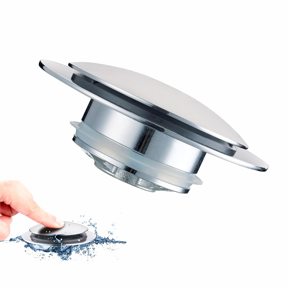 Universal Chrome Bath Tub Stopper Kit with Easy Pop-Up Drain Installation  