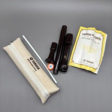 Yamaha Alto 18  Recorder Baroque Brown 3 Piece Case Cream Grease Japan Vintage