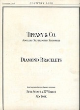 1928 Tiffany & Co Magazine Print Ad Diamond Bracelets 5 Ave & 37th St New York