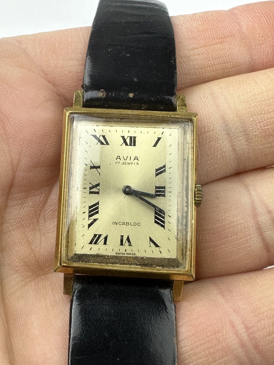 Avia 17 jewels incabloc swiss made watch top