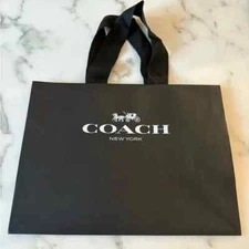 COACH Paper Shopping Bag Black  13 X 16 X 6.5