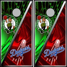 boston  dodgers 0485 cornhole board vinyl wraps