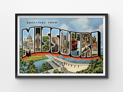 Missouri Large Letter Postcard Travel POSTER! (up to 24'' x 36'') - Landmark - Art