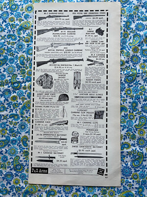 Vintage 1963  P & S Arms Co. Print Ad Tulsa OK Guns Garand Mauser Springfield