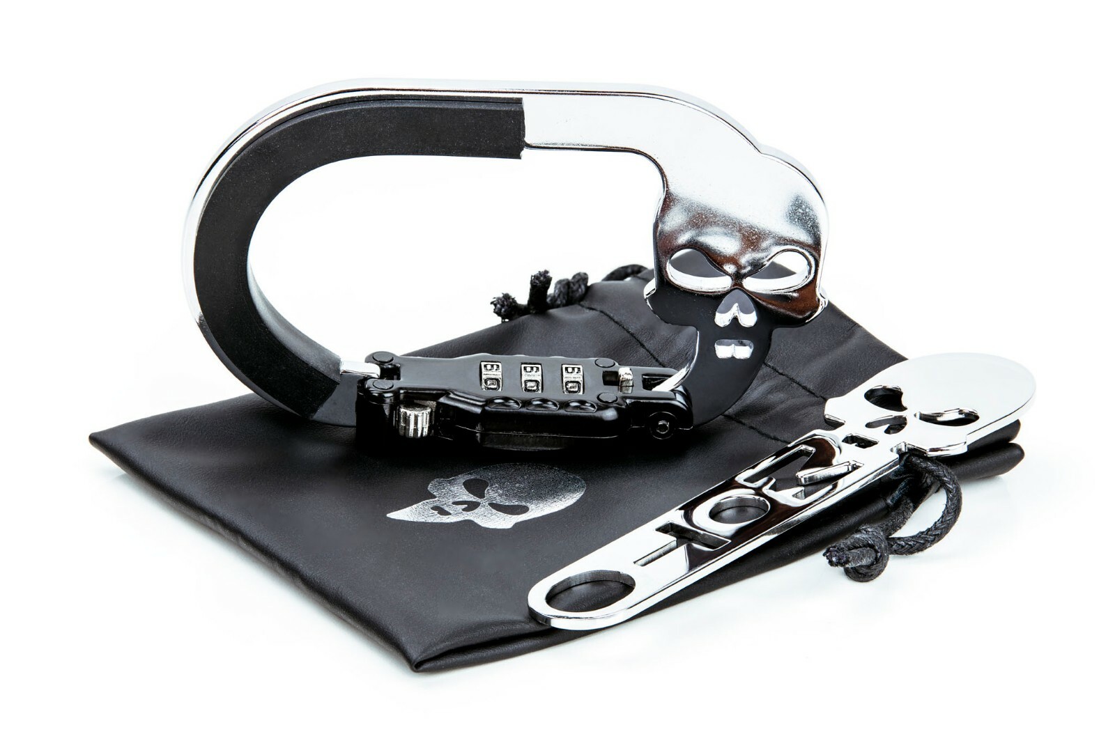 Antivol moto pour casque Pack MX universel double boucle en acier renforcé noir