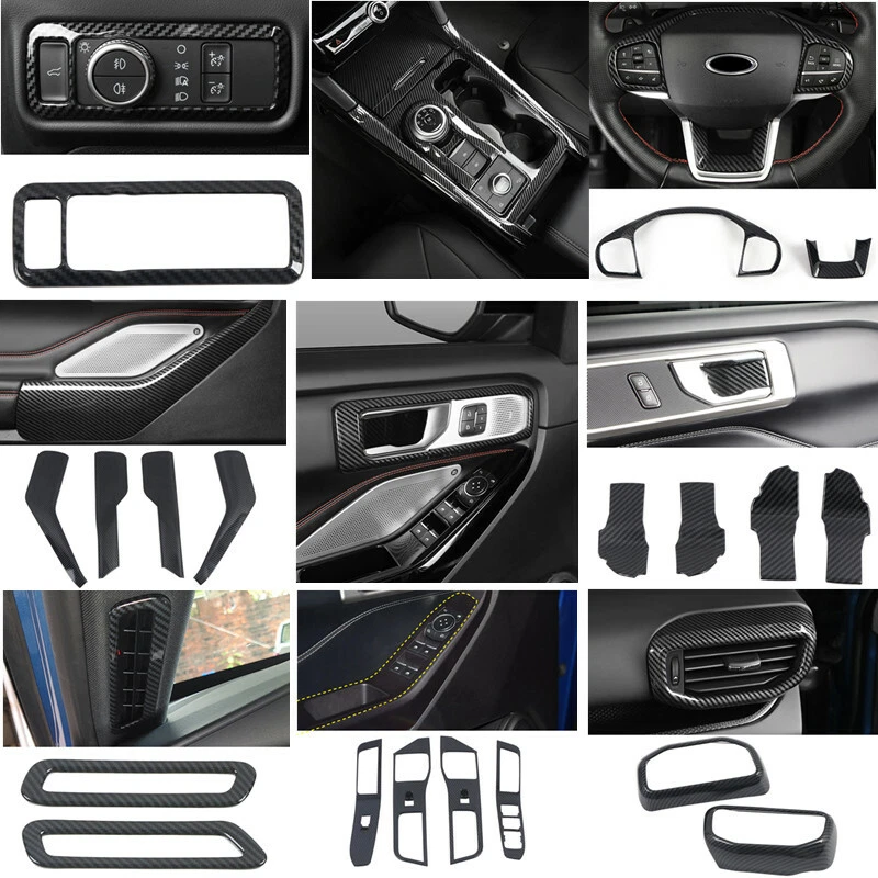 25 Carbon Fiber Accessories Interior Kit Cover Trims for Ford