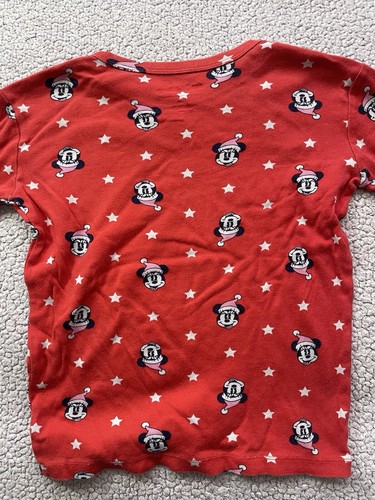 GAP Kids Disney Girl's Long Sleeve Minnie Mouse Christmas Red Pajama Shirts 10 - Picture 6 of 6