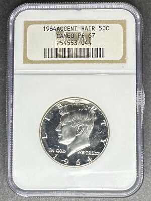 1964 Proof Accented Hair Kennedy Half Dollar NGC PF-67 Cameo, $5
