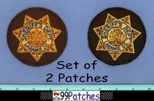 LARAMIE COUNTY SHERIFF (2 Patches LOT) WYOMING Police Shoulder Patch 3.5"  5A