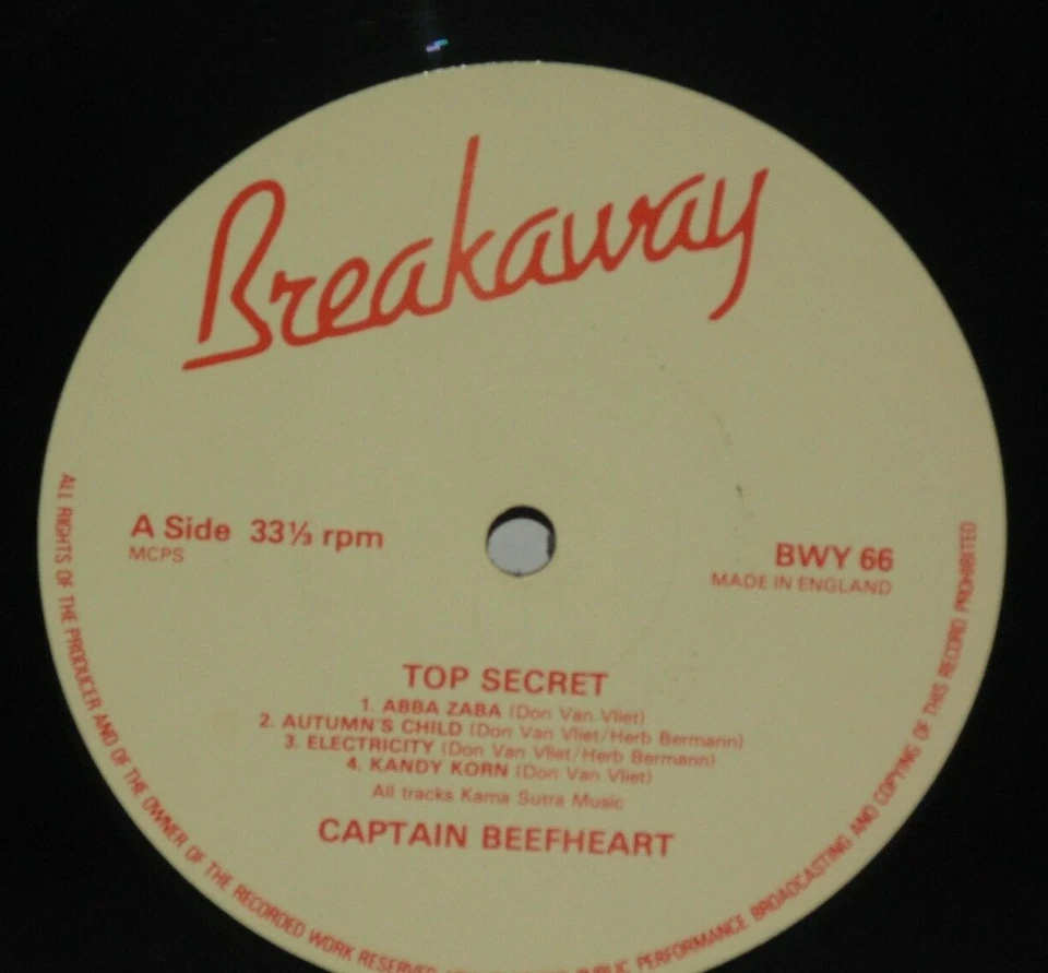 Captain Beefheart Magic Band Top Secret UK LP VG+ Plays Well Breakaway BWY66   - Image 2 of 3