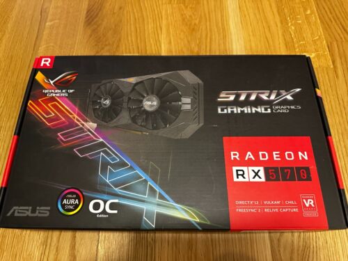 Asus ROG Strix-RX570-O4G Gaming AMD Radeon Graphics Card 4 GB GDDR5 Memory PCIe - Bild 1 von 3