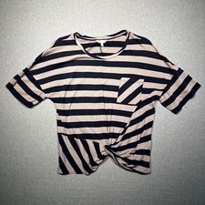 Lucky brands, Los Angeles, small women's blue & gray striped T-shirt