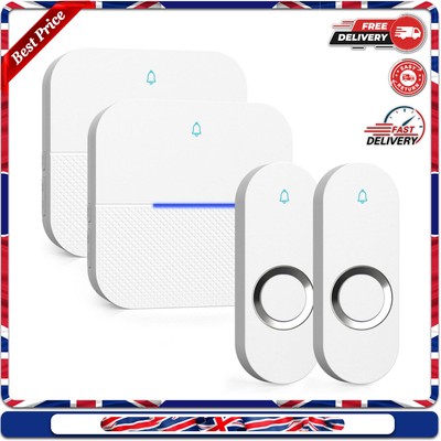 AIDA Lighted Wireless Doorbell   1000ft Range, Waterproof, 58 Melodies, 5 Volume