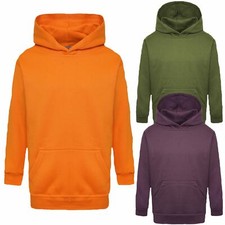Kids Plain Hoodie Sweatshirts Junior  Boys Hoodies By Deluxe Jr Age 1 - 13 years