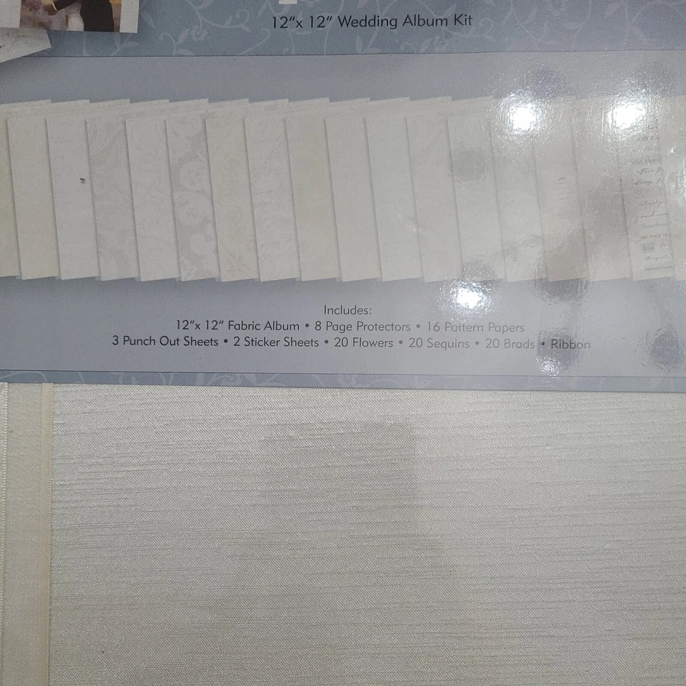 Bridal Inspirations12 x 12 White Floral Scrapbook Photo Album Wedding Open item - Image 2 of 4